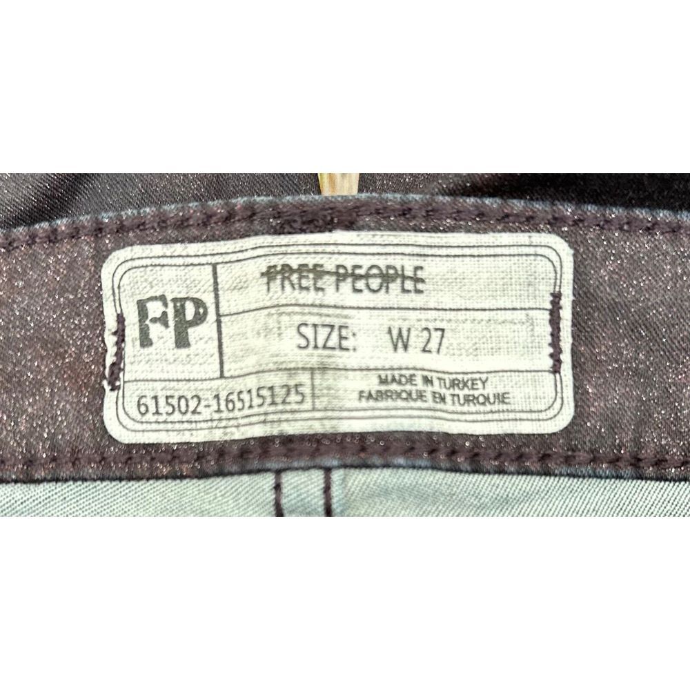 Free People Glitter Jeans Size 27 Sparkle Purple Denim Skinny Mid Rise Pants - Picture 7 of 9